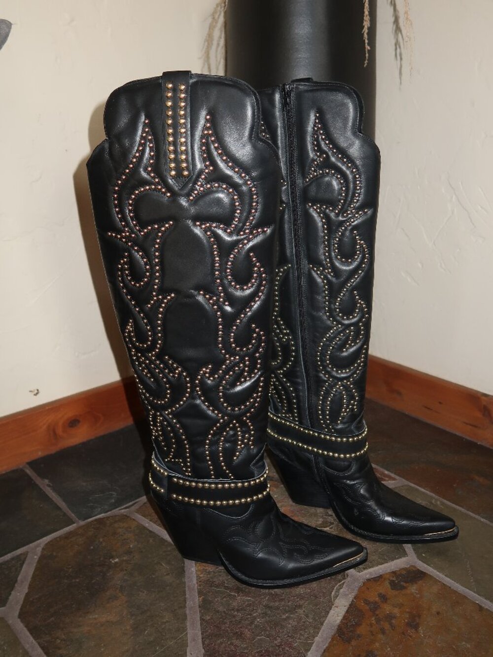 Jeffrey Campbell Amigo Studded Western Over-the-Knee Boots